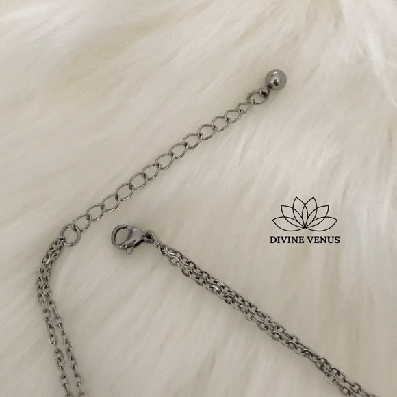 Rose Quartz Love Pendent Stainless Steel Necklace - Picture 7 of 8